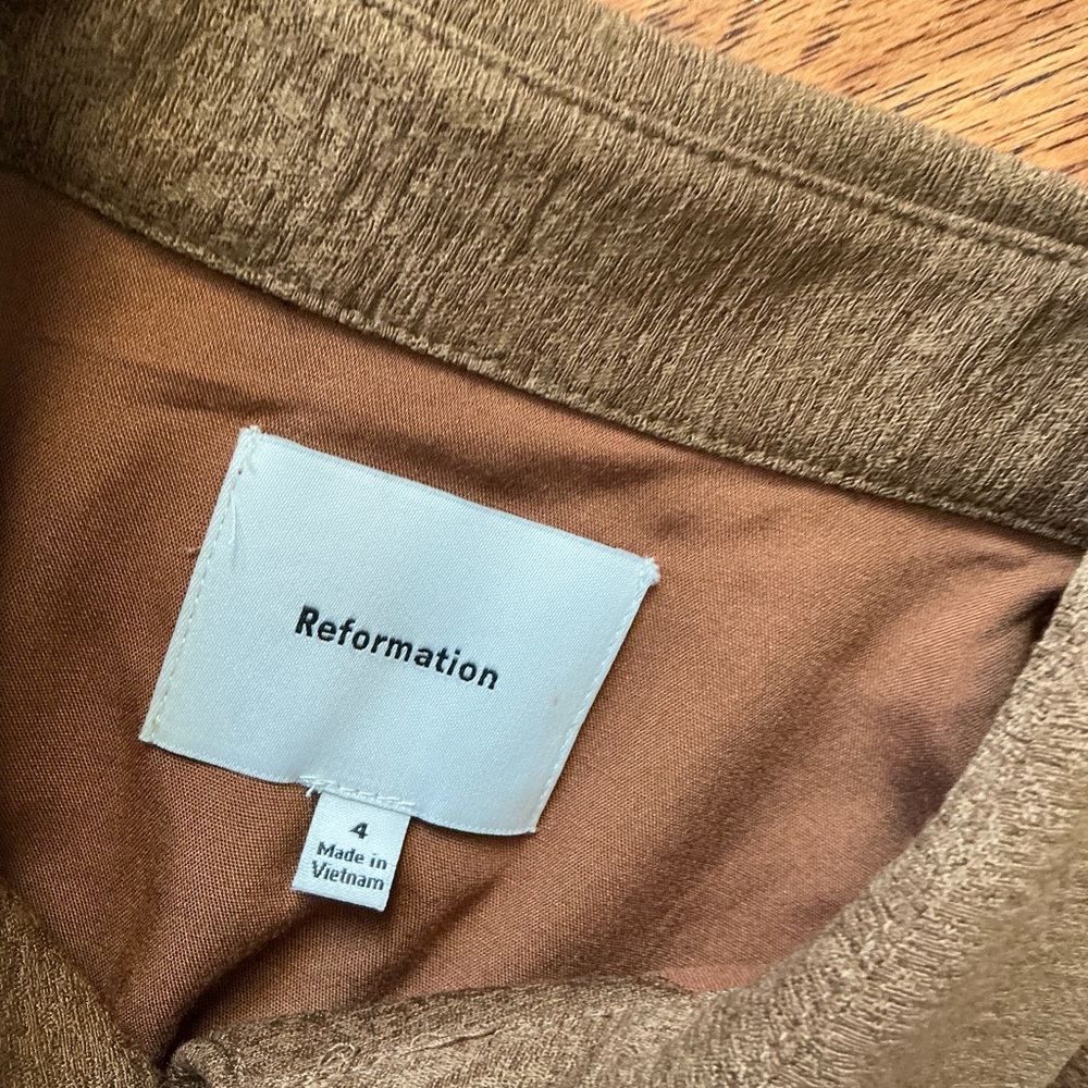 Reformation Chloe Button Down, Collared Top, Brow… - image 5